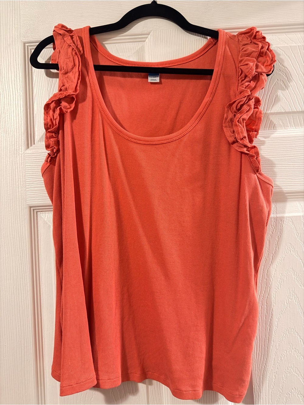 Old Navy Coral Ruffle Sleeve Tank Top